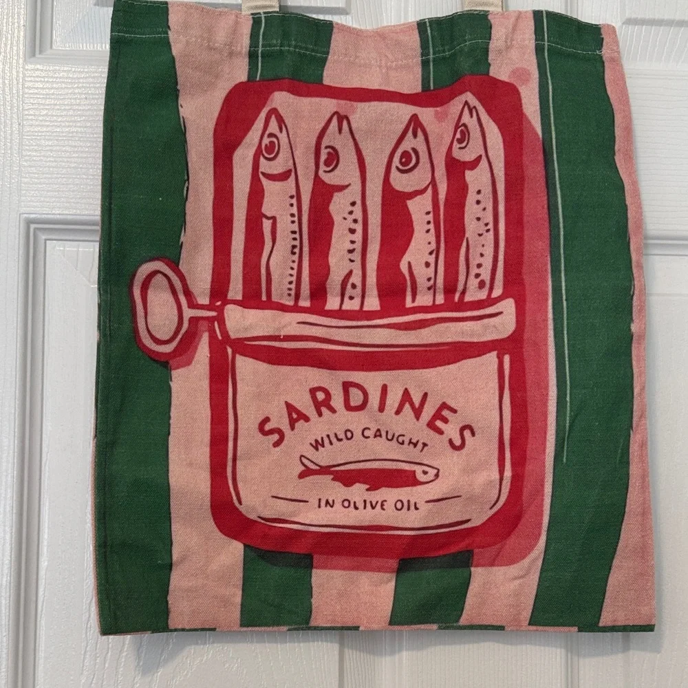 Striped Sardines Canvas Tote Bag - Picture 8 of 8
